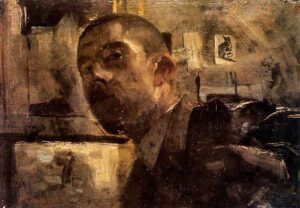 Self portrait by George Hendrik Breitner, hand-painted oil painting reproduction
