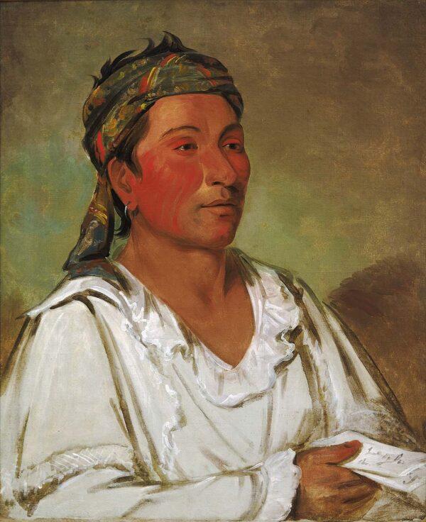Lay loo ah pee ai shee kaw, Grass, Bush, and Blossom, Semicivilized by George Catlin, hand-painted oil painting reproduction