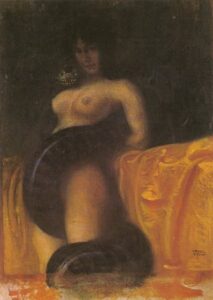 Sensuality by Franz von Stuck, hand-painted oil painting reproduction