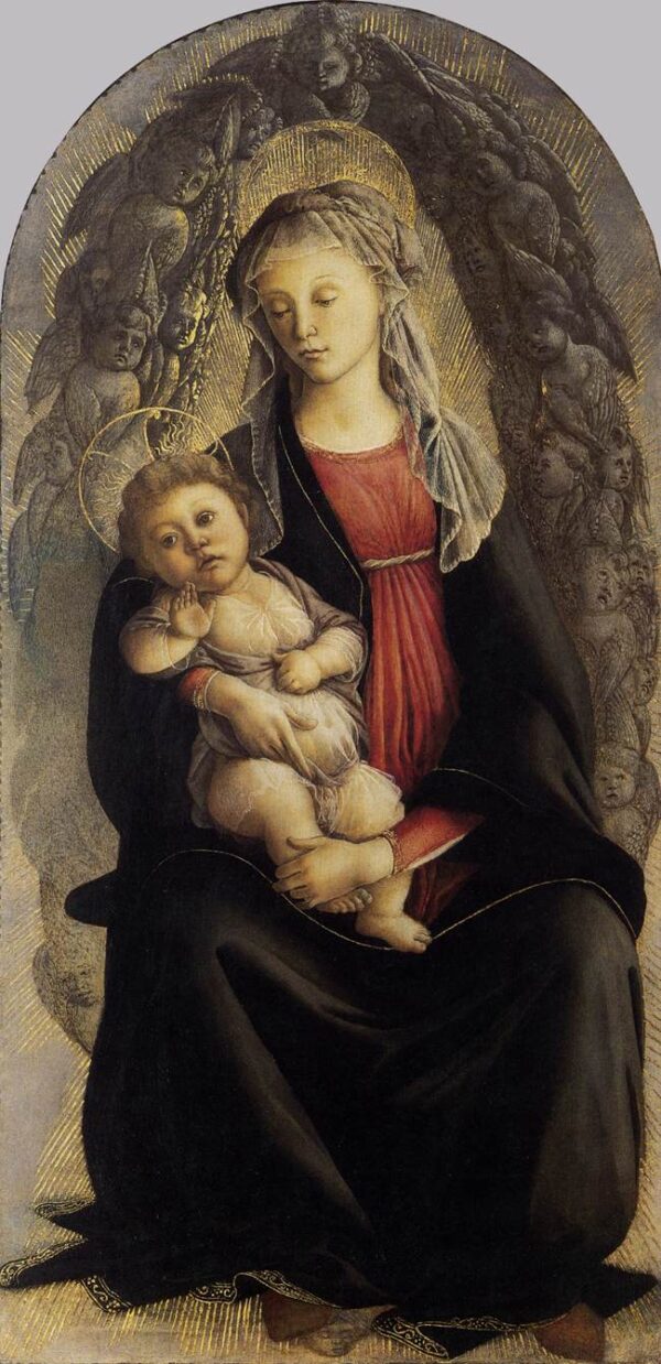 Madonna in Glory with Seraphim by Sandro Botticelli, hand-painted oil painting reproduction
