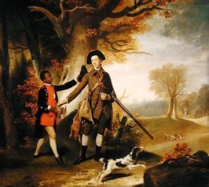 The Third Duke of Richmond out Shooting with his Servant by Johann Zoffany, hand-painted oil painting reproduction