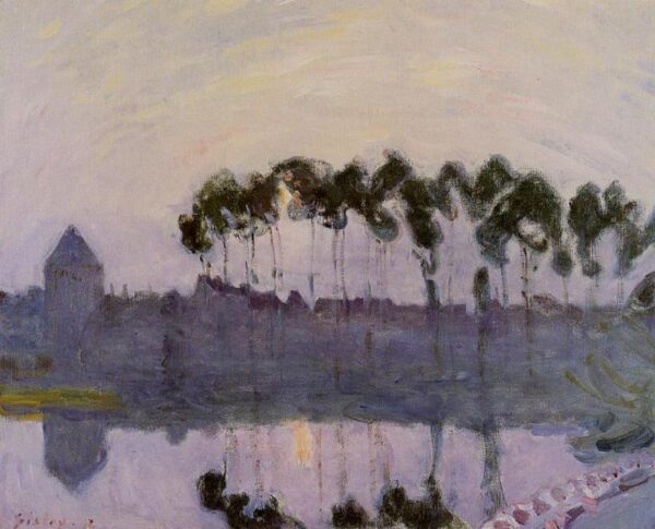 Setting Sun at Moret by Alfred Sisley, hand-painted oil painting reproduction