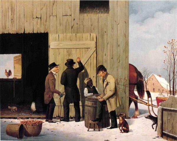 Settling a Bill by George Henry Durrie, hand-painted oil painting reproduction