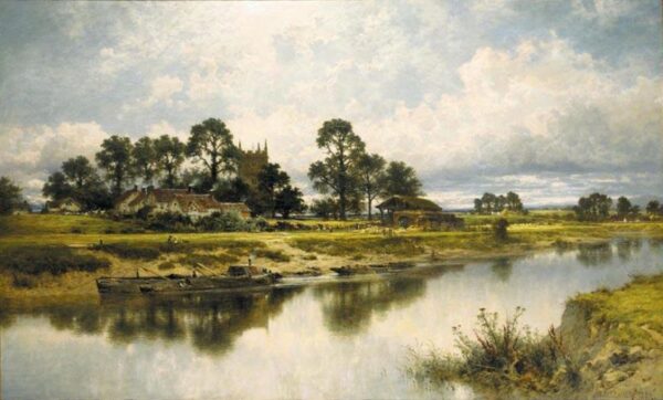 Severn Side, Sabrina’s Stream at Kempsey on the River Severn by Benjamin Williams Leader, hand-painted oil painting reproduction