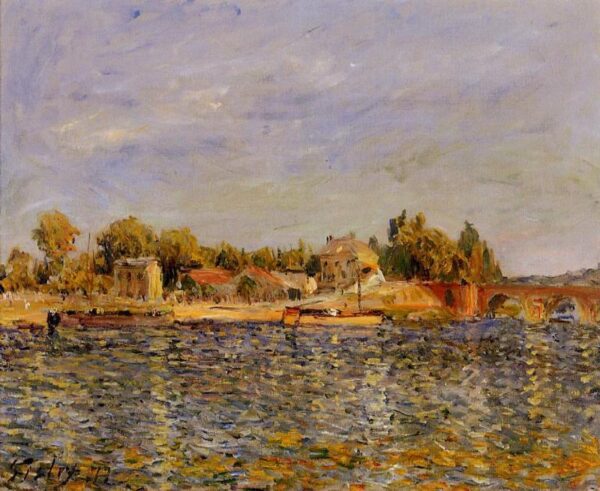 Sevres Bridge by Alfred Sisley, hand-painted oil painting reproduction