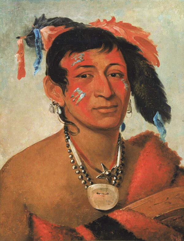 Sha wa no, The South, a Noted Warrior by George Catlin, hand-painted oil painting reproduction