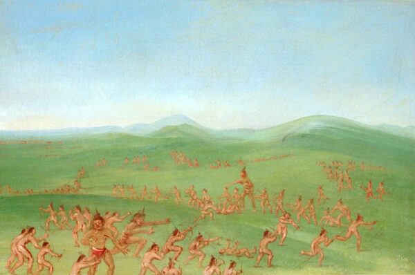 Sham Fight, Mandan Boys by George Catlin, hand-painted oil painting reproduction