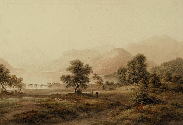 Shepherds with Sheep and Cattle by John Glover, hand-painted oil reproduction