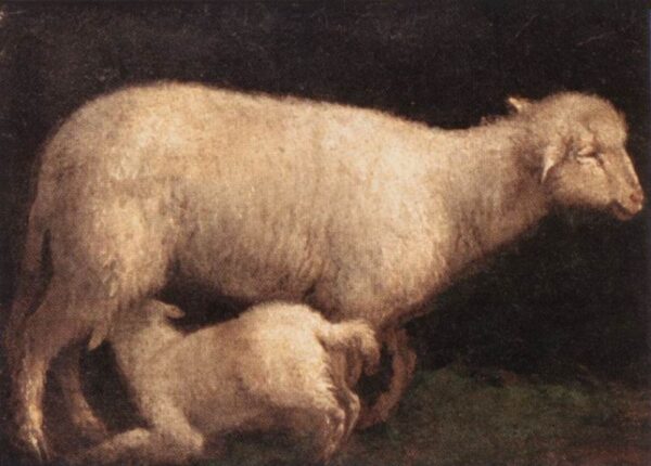 Sheep and Lamb by Jacopo Bassano, hand-painted oil painting reproduction