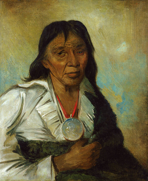 Shin gos se moon, Big Sail, a Chief by George Catlin, hand-painted oil painting reproduction