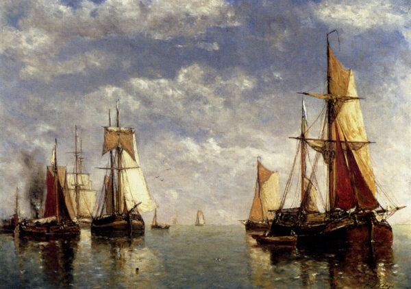 Shipping in a Calm by Paul Jean Clays, hand-painted oil painting reproduction