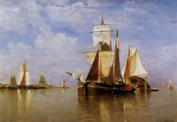 Shipping off the Dutch Coast by Paul Jean Clays, hand-painted oil painting reproduction
