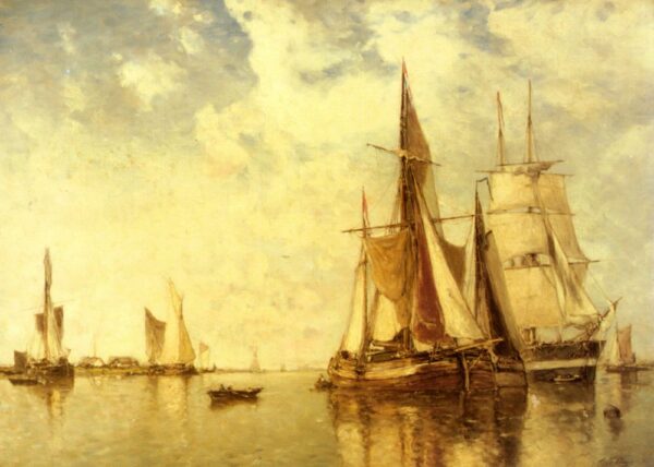 Shipping on the Scheldt by Paul Jean Clays, hand-painted oil painting reproduction