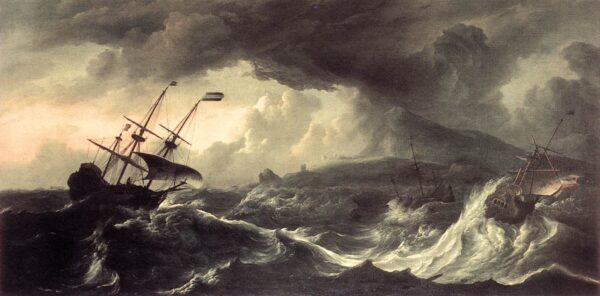 Ships Running Aground in a Storm by Ludolf Backhuysen, hand-painted oil painting reproduction