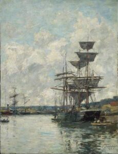 Ships at Le Havre by Eugène Louis Boudin, hand-painted oil painting reproduction