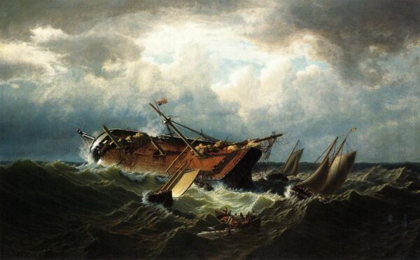 Shipwreck off Nantucket by William Bradford, hand-painted oil painting reproduction