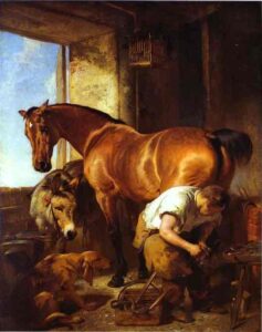 Shoeing by Sir Edwin Landseer, hand-painted oil painting reproduction