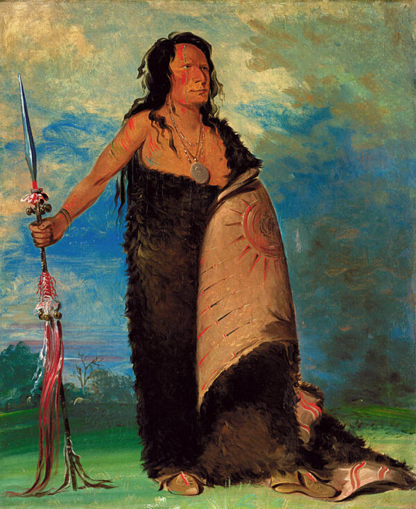 Shoo de ga cha, The Smoke, Chief of the Tribe by George Catlin, hand-painted oil reproduction