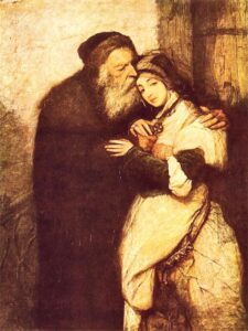 Shylock and Jessica by Maurycy Gottlieb, hand-painted oil painting reproduction