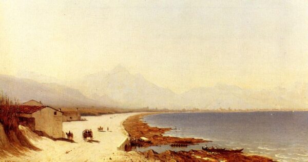 The Road by the Sea, near Palermo, Sicily by Sanford Robinson Gifford, hand-painted oil painting reproduction