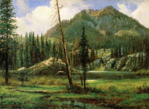 Sierra Nevada Mountains by Albert Bierstadt, hand-painted oil painting reproduction