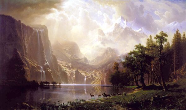Sierra Nevada in California by Albert Bierstadt, hand-painted oil painting reproduction