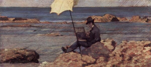 Silvestro Lega Painting by Giovanni Fattori, hand-painted oil painting reproduction