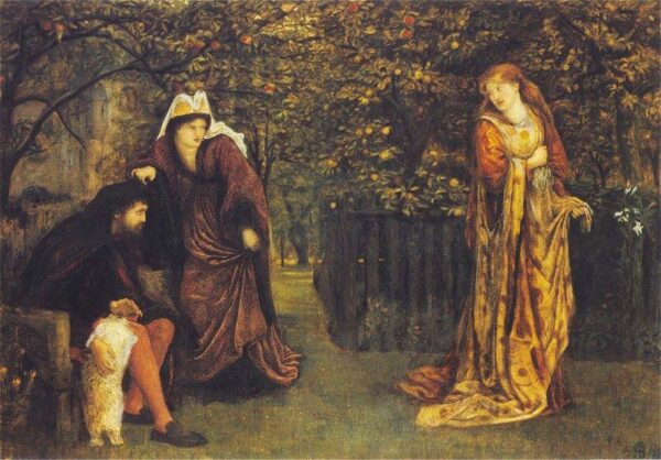 Sir Tristram and Queen Yseult by Marie Spartali Stillman, hand-painted oil painting reproduction