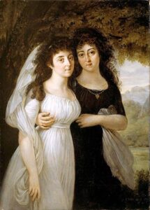 Portrait of the Maistre Sisters by Antoine-Jean Gros, hand-painted oil painting reproduction