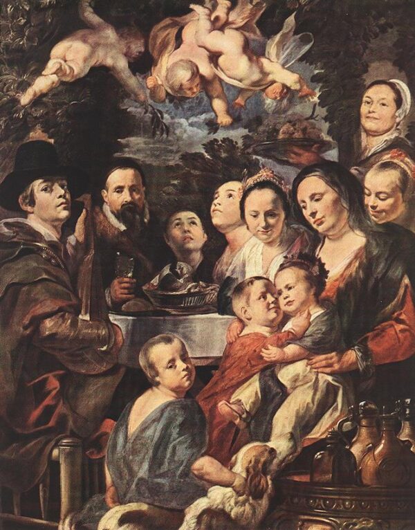 Self-Portrait Among Parents, Brothers, and Sisters by Jacob Jordaens, hand-painted oil painting reproduction