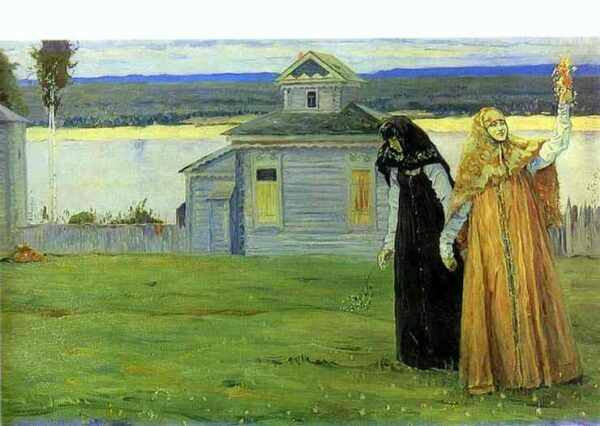 Sisters by Mikhail Nesterov, hand-painted oil painting reproduction