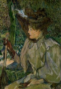 Sitting Woman with gloves by Toulouse-Lautrec, hand-painted oil painting reproduction
