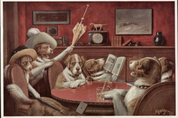 Sitting Up With A Sick Friend by C.M Coolidge, hand-painted oil painting reproduction