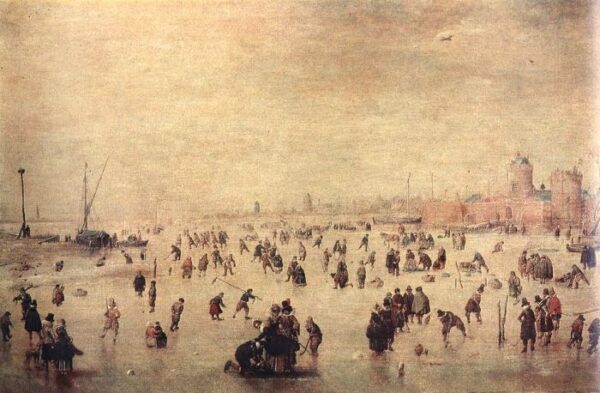 Skaters by Hendrick Avercamp, hand-painted oil painting reproduction