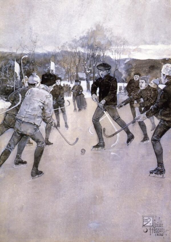 Skating by Frederick Childe Hassam, hand-painted oil painting reproduction
