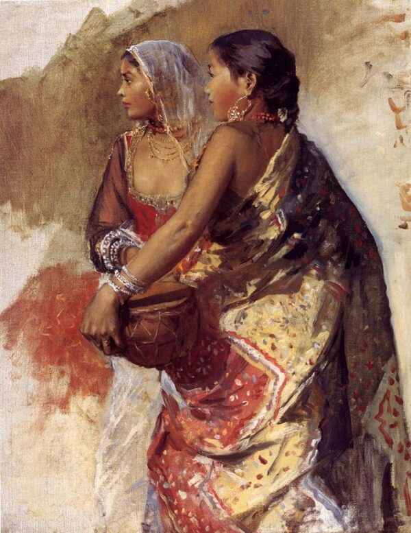 Sketch – Two Nautch Girls by Edwin Lord Weeks, hand-painted oil painting reproduction