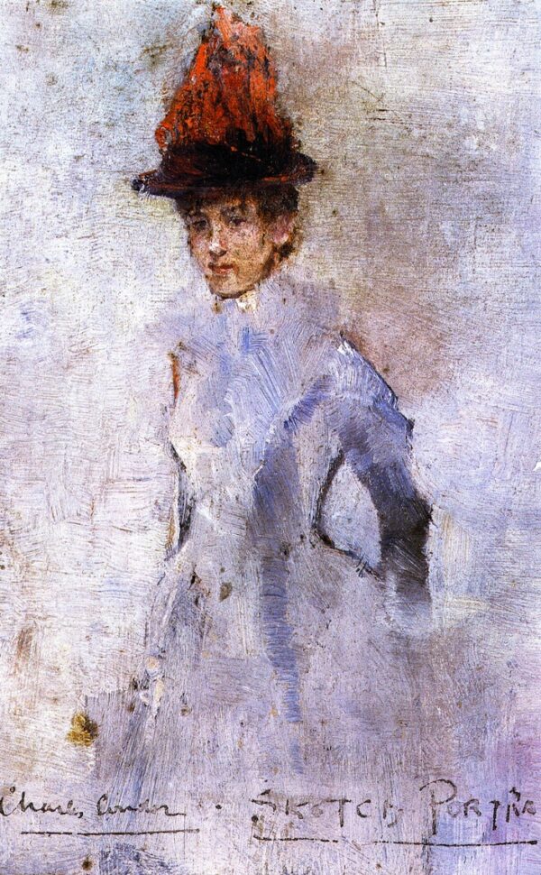 Sketch Portrait by Charles Conder, hand-painted oil painting reproduction