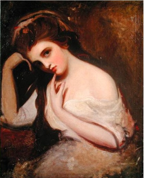Sketch of Emma Hamilton by George Romney, hand-painted oil reproduction