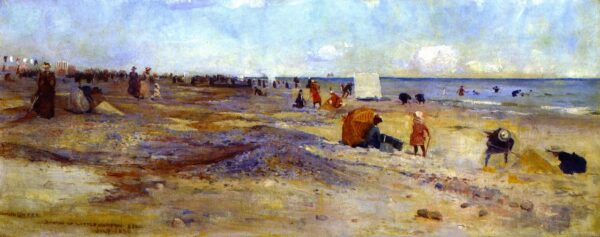 Sketch of Littlehapton Beach by Charles Conder, hand-painted oil painting reproduction