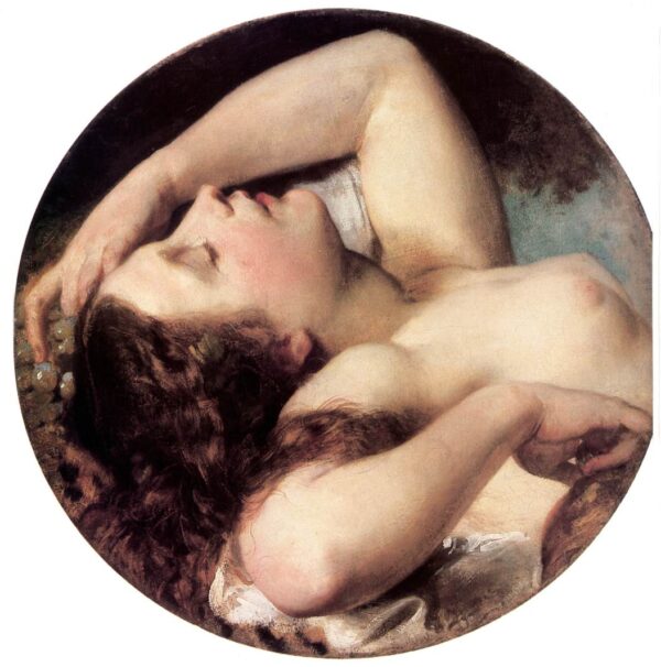 Sleeping Bacchante by Károly Brocky, hand-painted oil painting reproduction