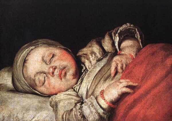 Sleeping Child by Bernardo Strozzi, hand-painted oil painting reproduction