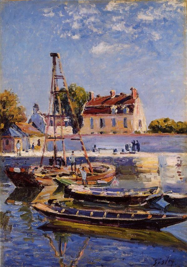 Small Boats by Alfred Sisley, hand-painted oil painting reproduction