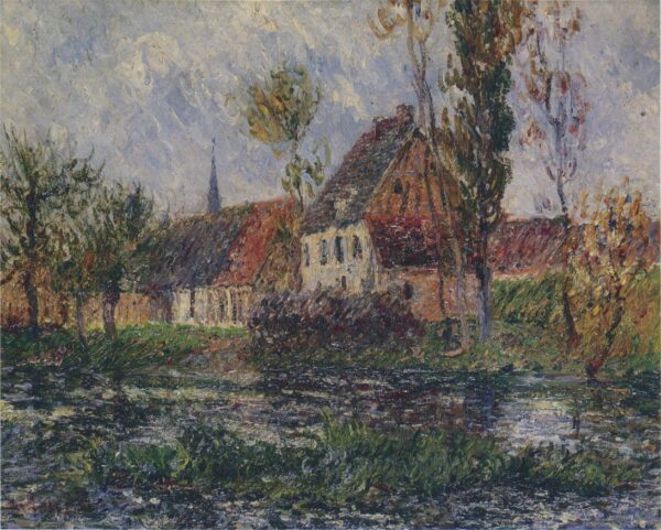 Small Farm by the Eure River by Gustave Loiseau, hand-painted oil painting reproduction