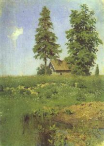 Small Hut In A Meadow by Isaac Levitan, hand-painted oil painting reproduction