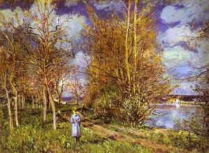 Small Meadows in Spring by Alfred Sisley, hand-painted oil painting reproduction