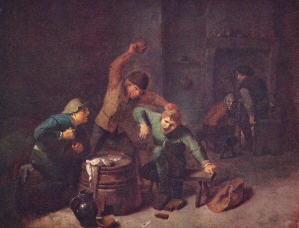 Smallholders Playing Cards by Adriaen Brouwer, hand-painted oil painting reproduction