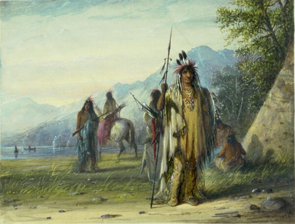 Snake Indian Camp by Alfred Jacob Miller, hand-painted oil painting reproduction