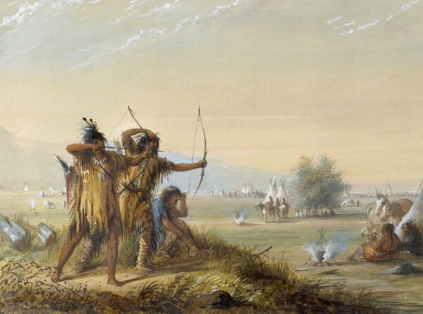 Snake Indians – Testing Bows by Alfred Jacob Miller, hand-painted oil painting reproduction