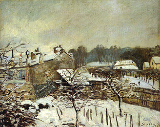 Snow Effect at Louveciennes by Alfred Sisley, hand-painted oil reproduction