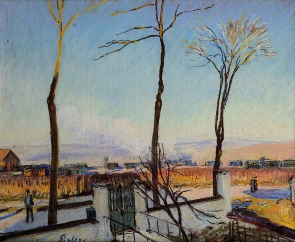Snow Effect at Moret by Alfred Sisley, hand-painted oil painting reproduction